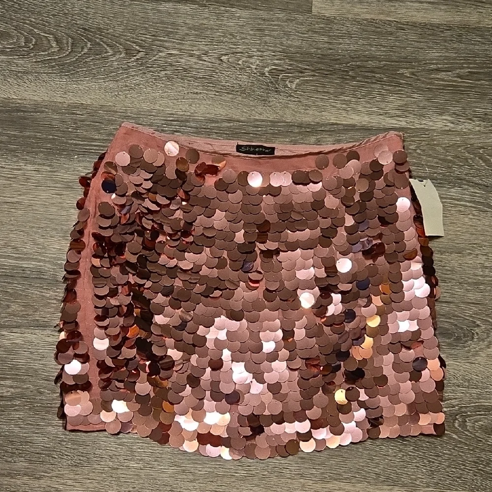 NWT Pink Paillette Miniskirt Sz Small
